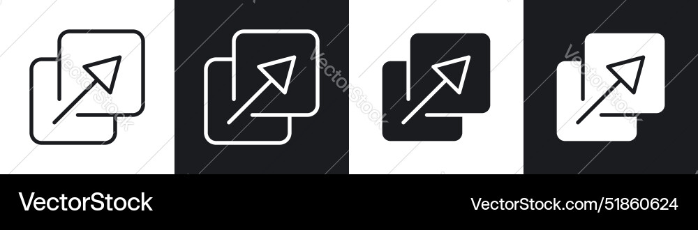 Resize liner and solid icon set in black color Resize liner and solid icon set in black color vector image