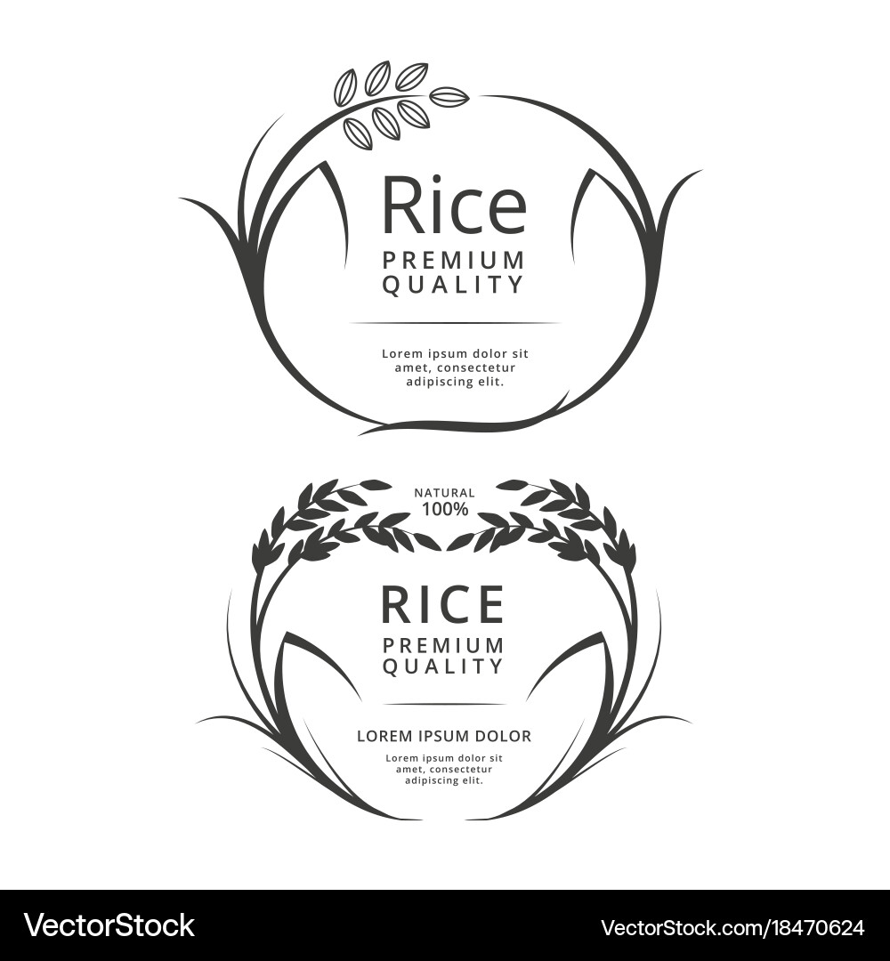 Rice logo or label products Royalty Free Vector Image