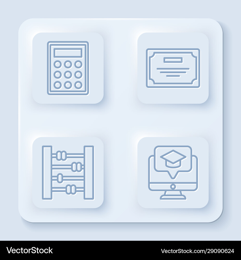 Set line calculator certificate template abacus Set line calculator certificate template abacus vector image