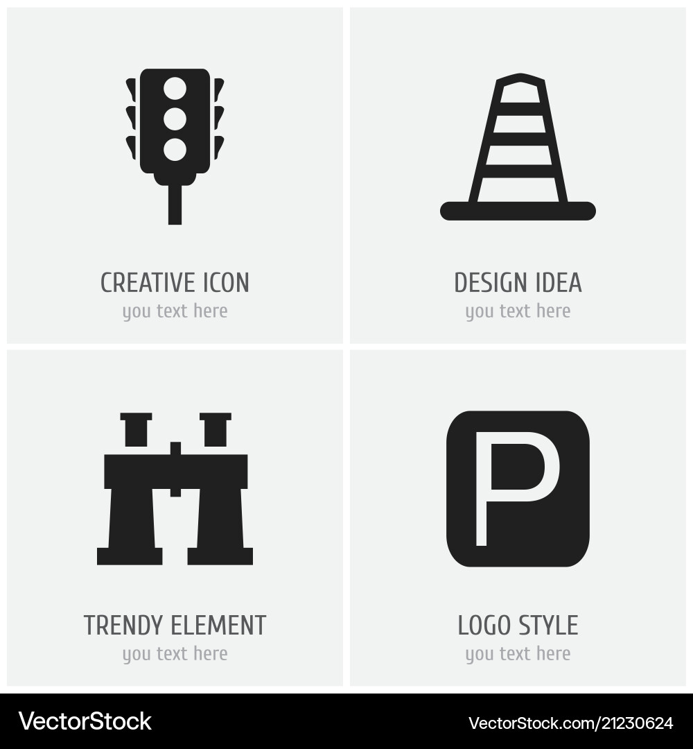Set of 4 editable navigation icons includes Set of 4 editable navigation icons includes Vector Image