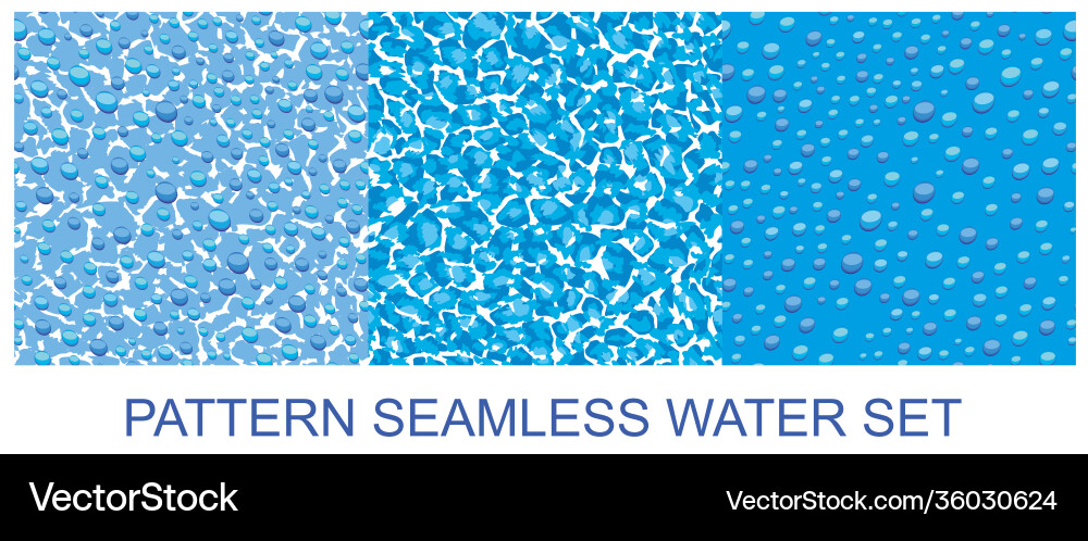 Set pattern seamless water Set pattern seamless water Vector Image