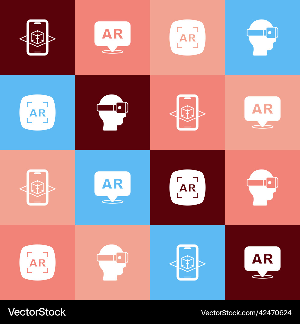 Set pop art 3d modeling augmented reality ar Set pop art 3d modeling augmented reality ar vector image