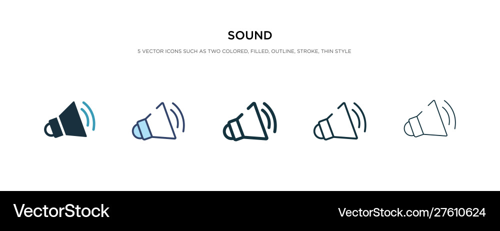 Sound icon in different style two colored Vector Image