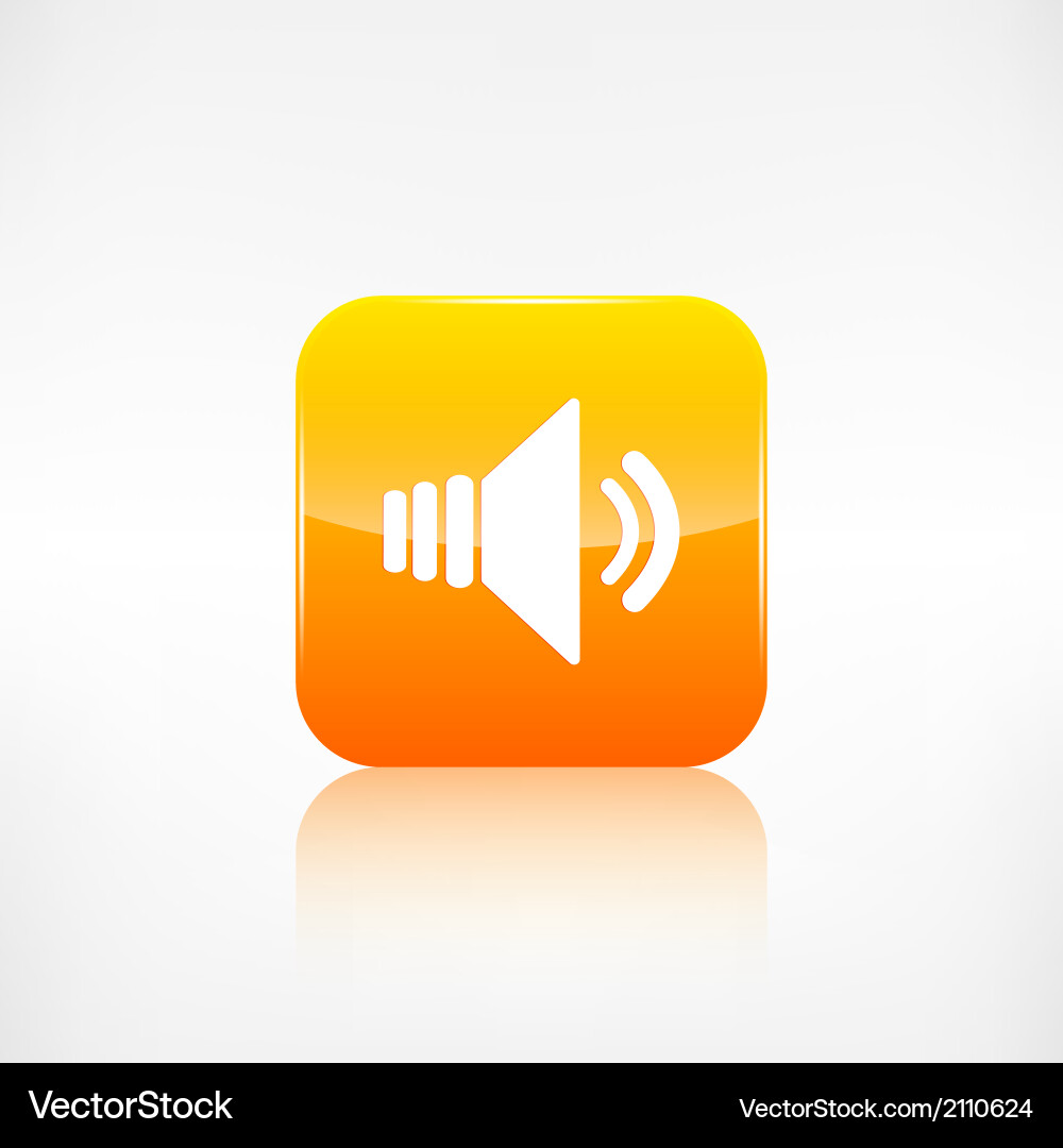 Speaker volume icon application button Vector Image