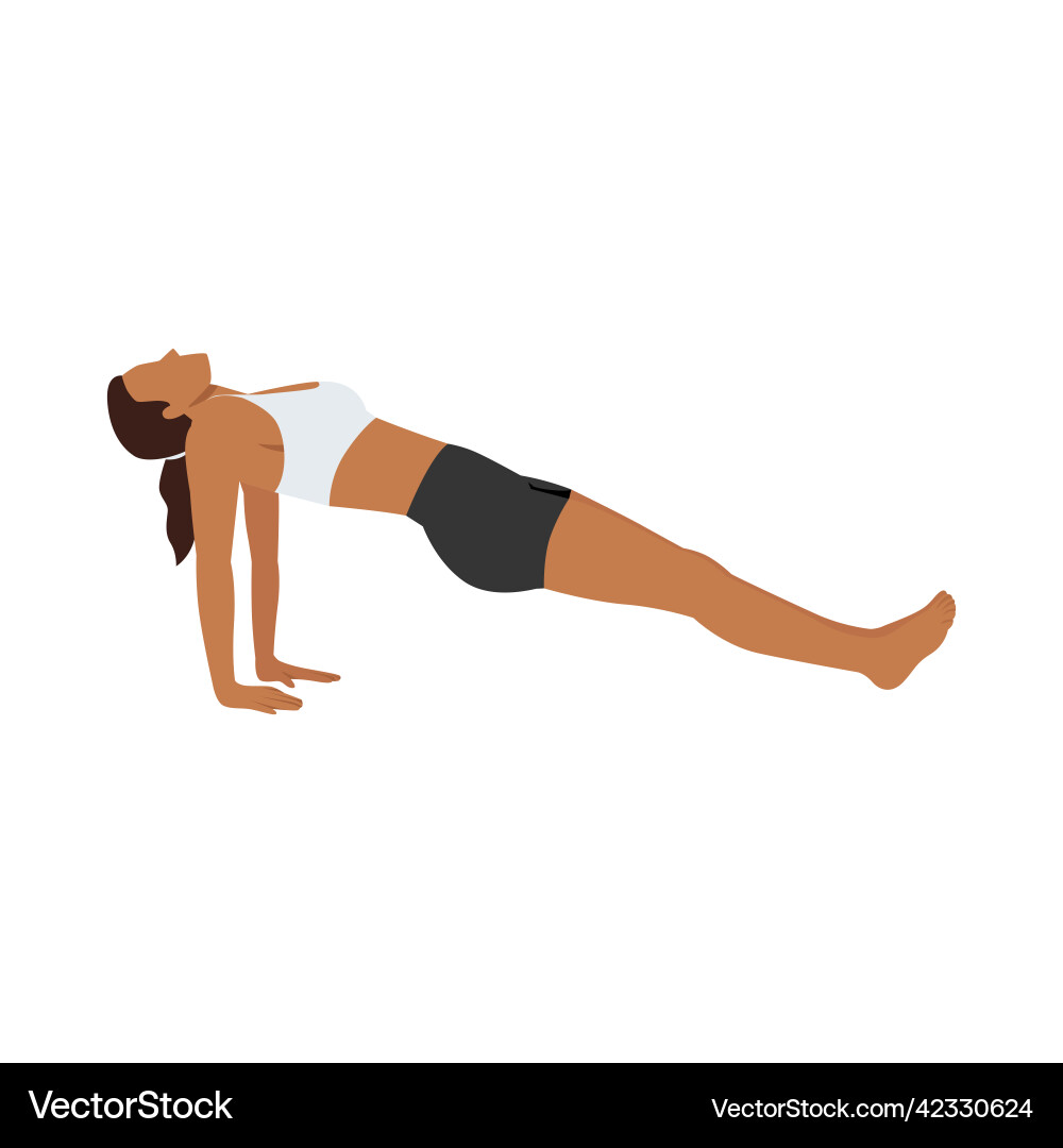 Upward plank pose purvottanasana exercise Upward plank pose purvottanasana exercise vector image