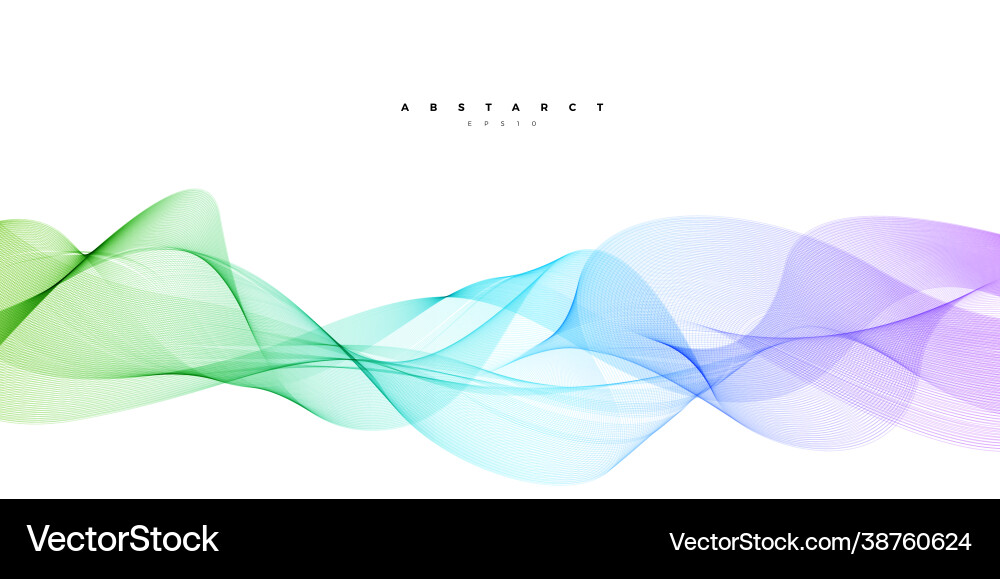 Wave element with abstract colorful lines Vector Image