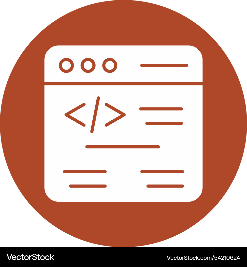 Web coding glyph circle icon vector image