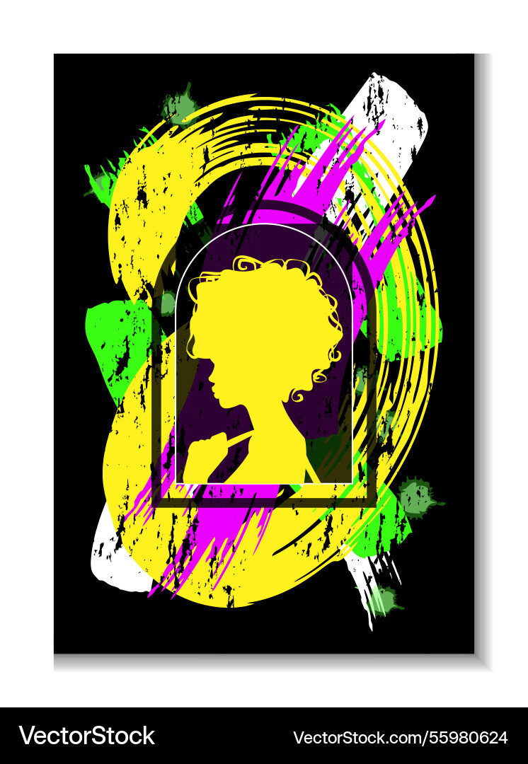 Women s history month abstract girl portrait Women s history month abstract girl portrait vector image