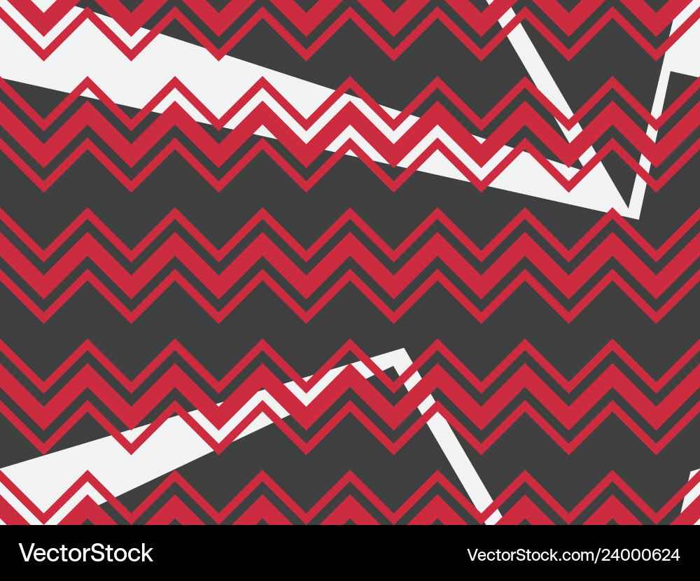 Zigzag seamless pattern with black and red color Zigzag seamless pattern with black and red color vector image