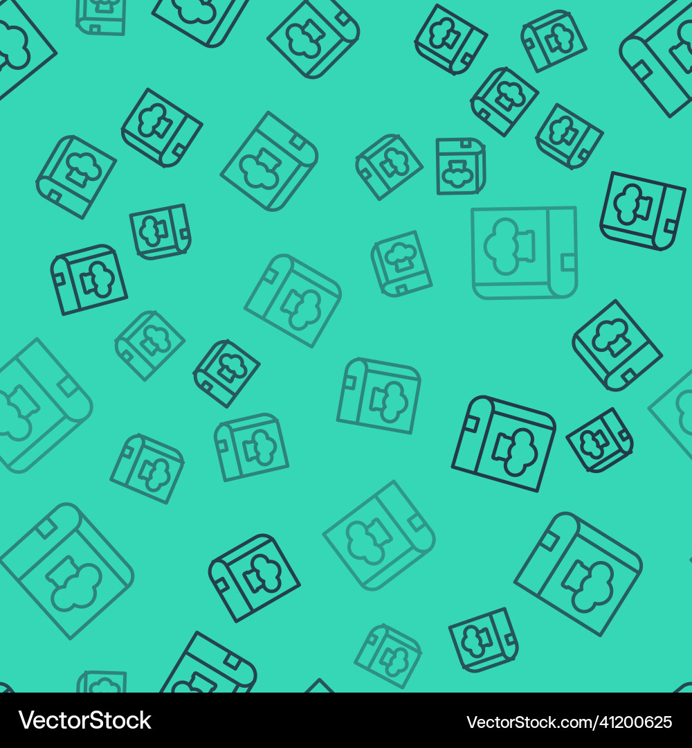 Black line cookbook icon isolated seamless pattern vector image