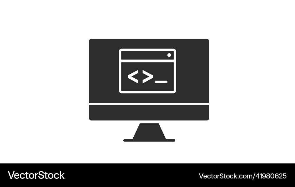 Code on a screen icon Code on a screen icon vector image