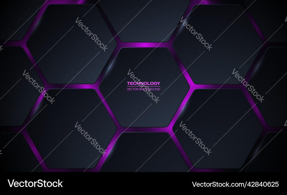 Dark Hexagonal Tech Background vector image