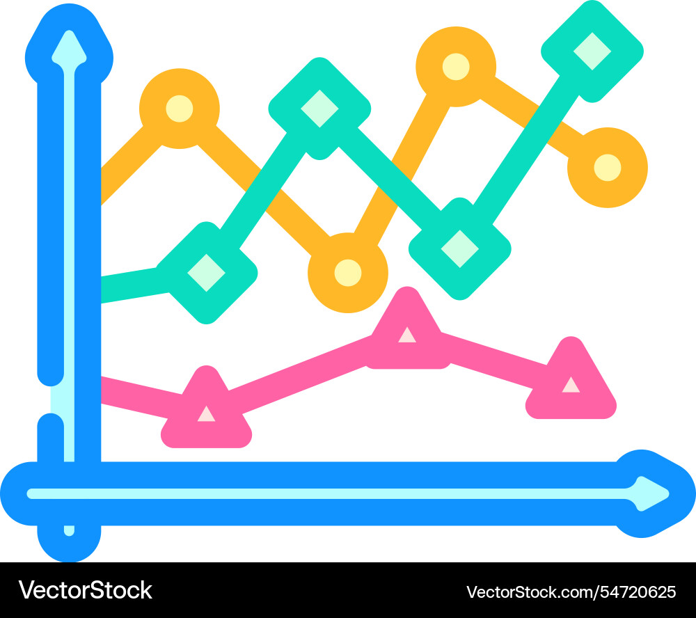 Data points plot machine learning color icon vector image