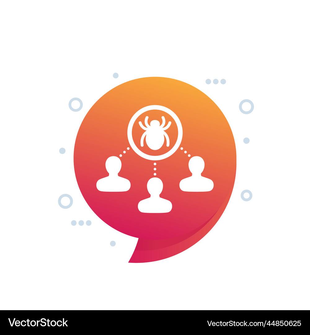 Debugging testing icon with a bug and users vector image