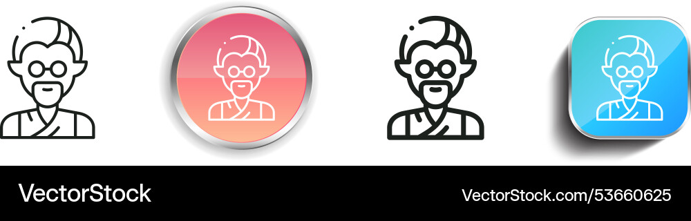 Elf icon thin linear regular and button style vector image