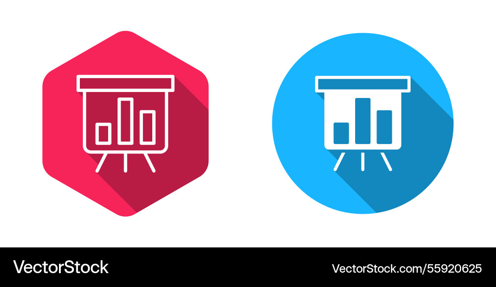 Filled and outline board with graph chart icon Filled and outline board with graph chart icon vector image