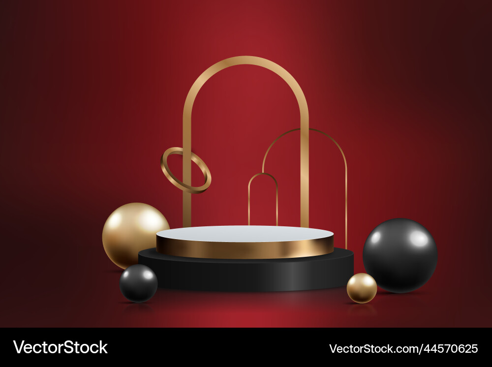 Gradient black background with realistic elements Gradient black background with realistic elements Vector Image