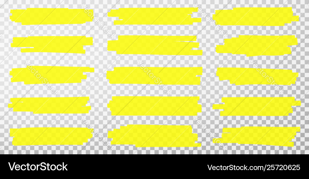 Highlighter lines hand drawn yellow vector image