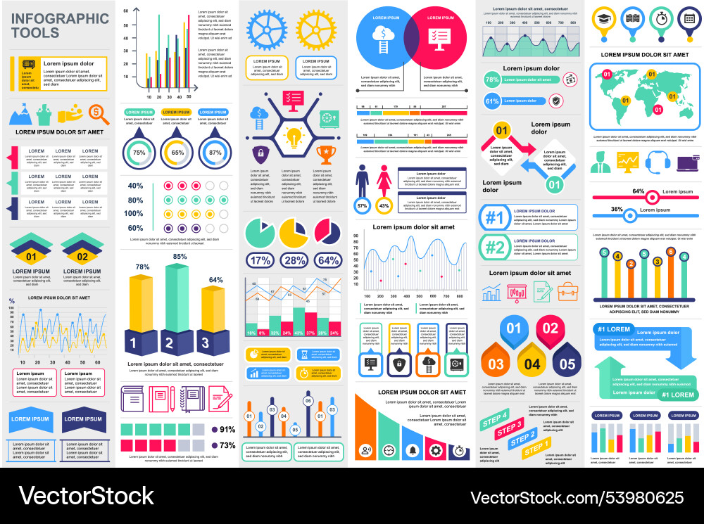 Infographic elements data visualization design Vector Image