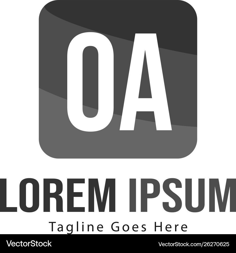 Initial oa logo template with modern frame Initial oa logo template with modern frame Vector Image