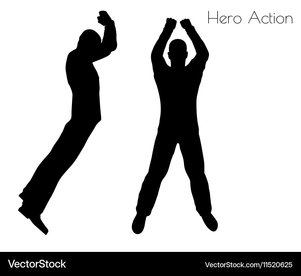 Man in hero action pose vector image