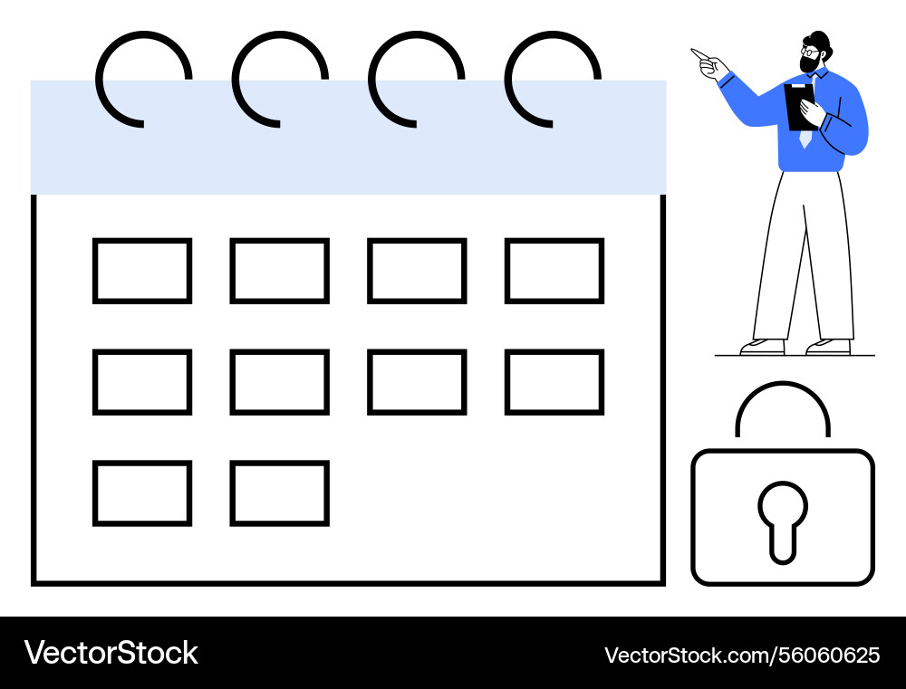 Security of scheduling and time management concept Security of scheduling and time management concept vector image