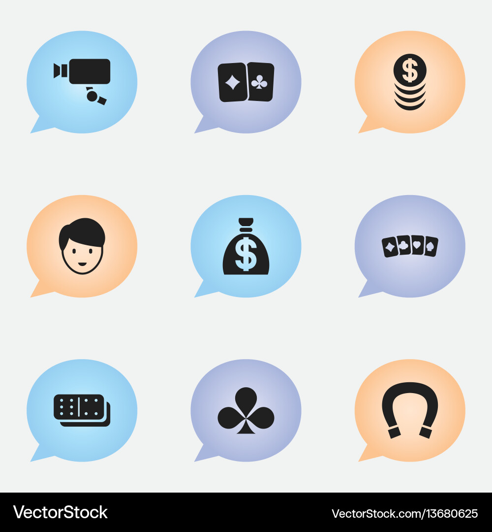 Set of 9 editable game icons includes symbols Vector Image