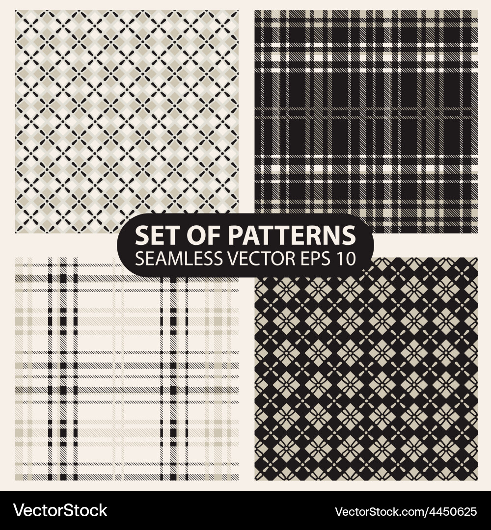 Set of seamless knitted patterns graphics Vector Image