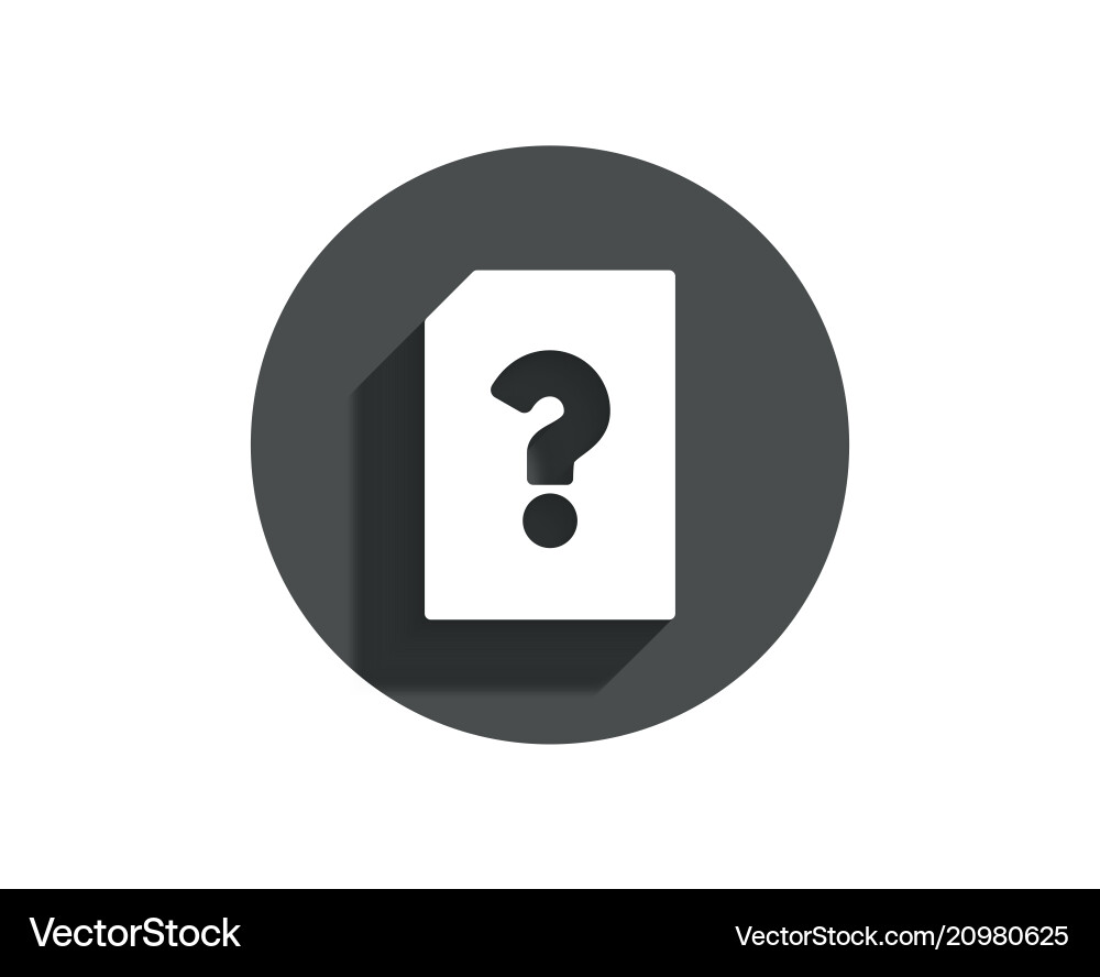 Unknown document simple icon file with question Vector Image