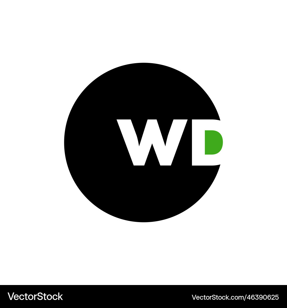 Wd company name initial letters monogram Vector Image