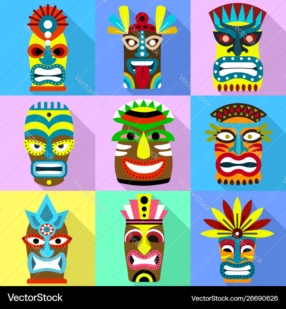 Aboriginal Maske Symbol flachen Stil Aboriginal Maske Symbol flachen Stil vektorbild