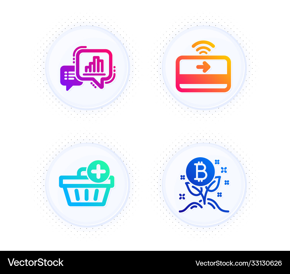 Add purchase graph chart and contactless payment Add purchase graph chart and contactless payment vector image