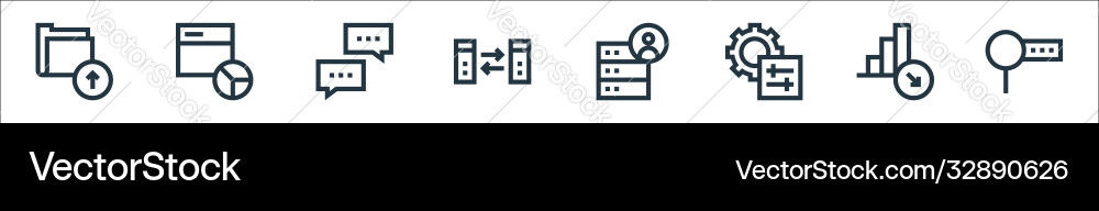 Big data line icons linear set quality Big data line icons linear set quality vector image