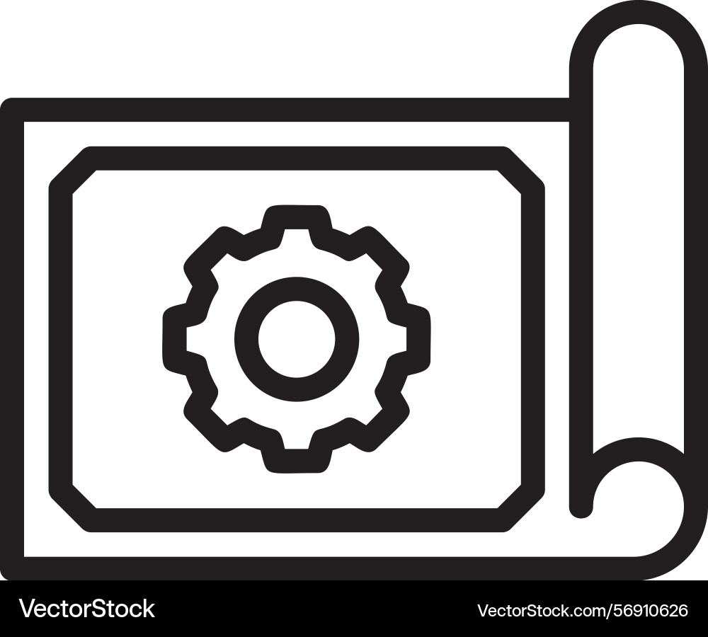 Blueprint roll linear style icon design vector image