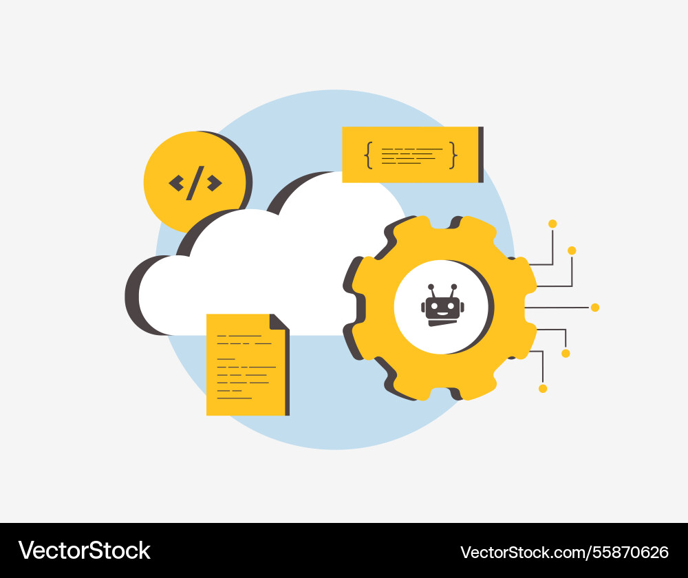Cloud ai training for machine learning and deep Vector Image