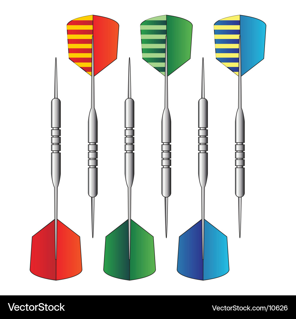 Dartboard and Darts Set Vector Image
