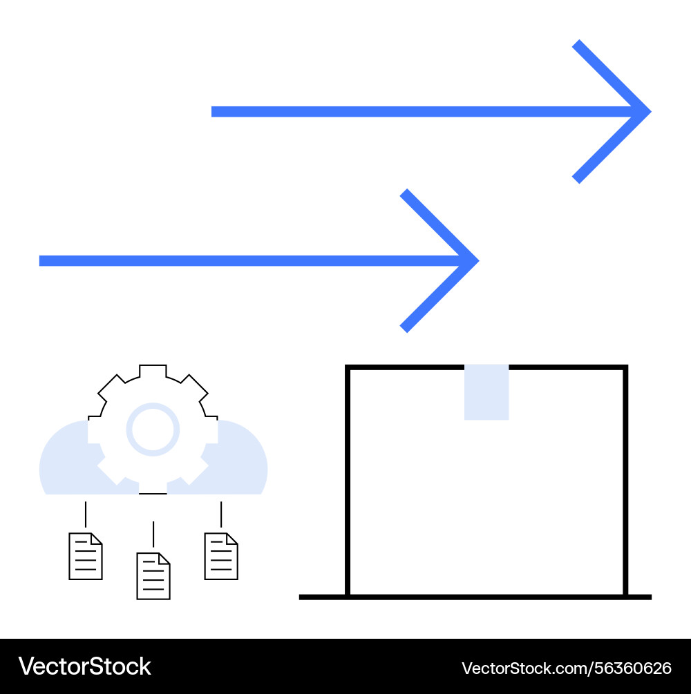 Data transfer process with cloud automation vector image