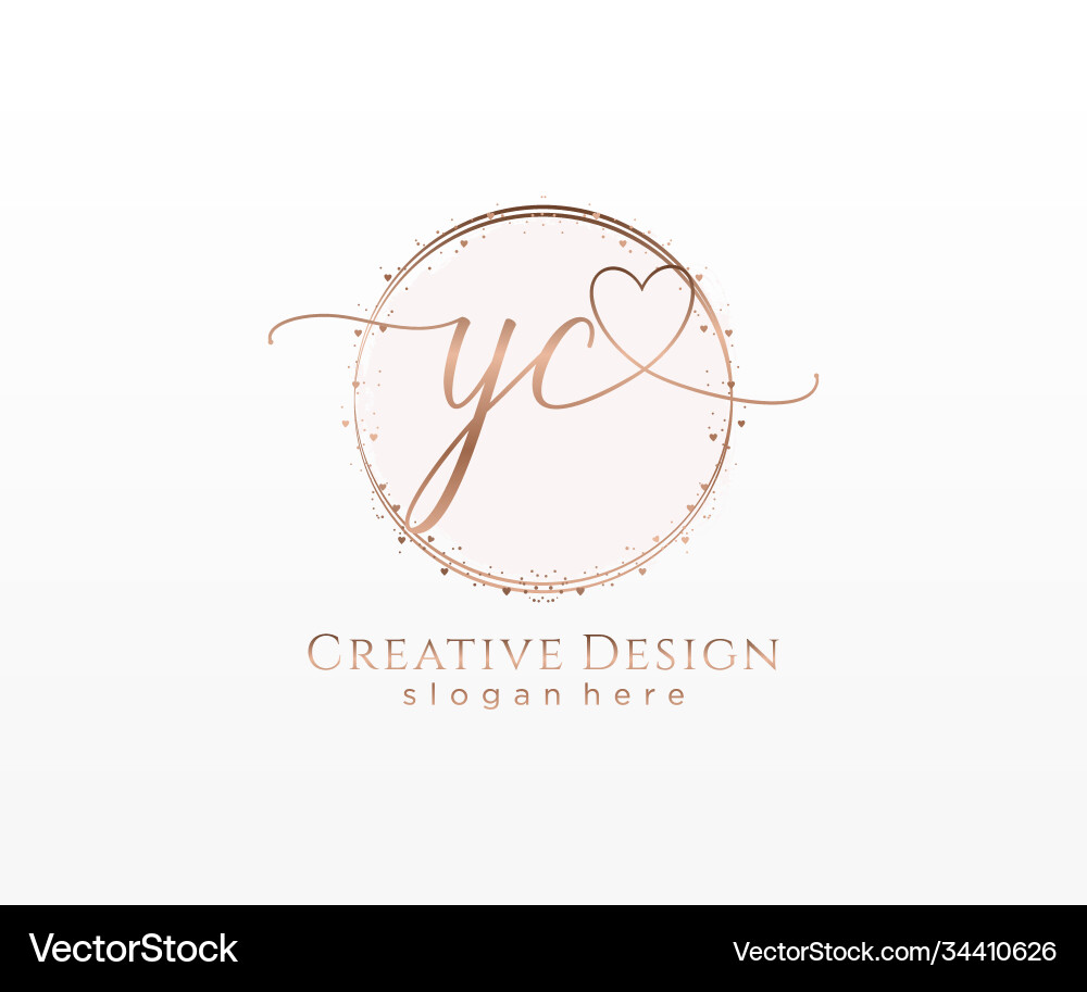 Elegantes Initial YC Logo - Handschrift & Kreis Vektorbild