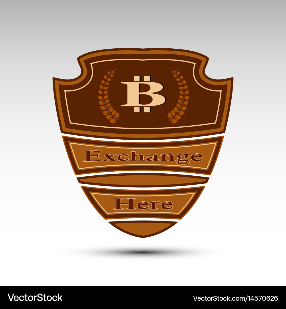 Flat shield with bit coin symbol Vector Image