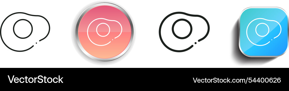 Fried egg icon thin linear regular and button vector image