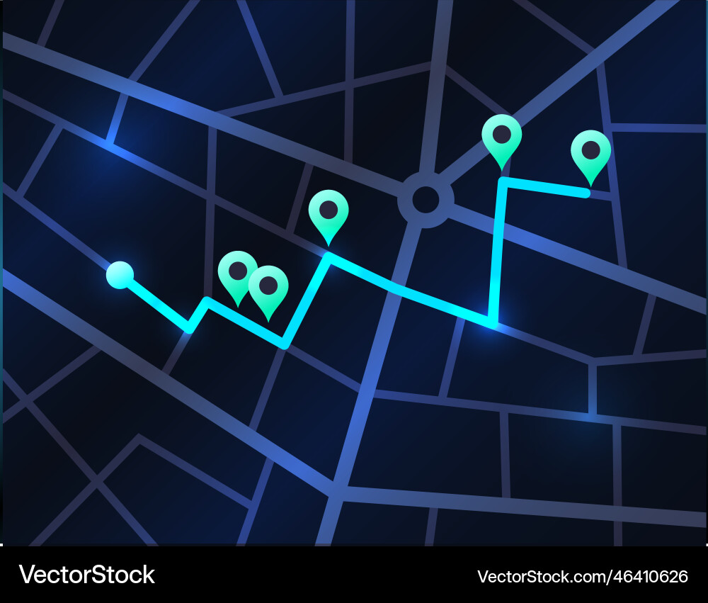 GPS Navigation Route Map vector image
