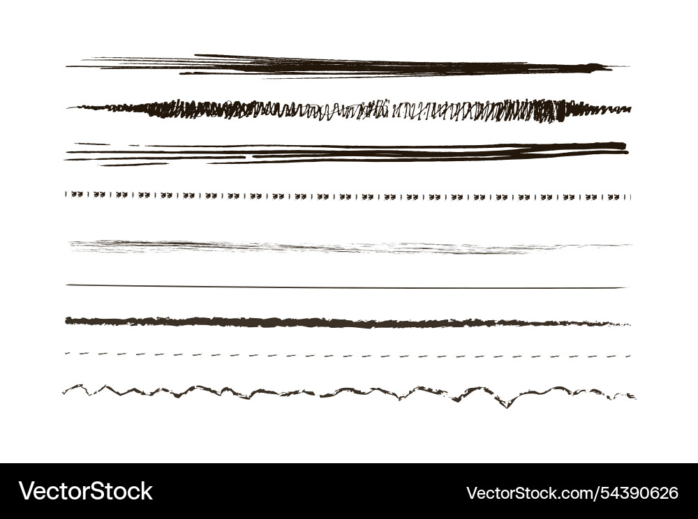 Handbemalte Farbbürstenset aus Bleistift gebogen Handbemalte Farbbürstenset aus Bleistift gebogen vektorbild