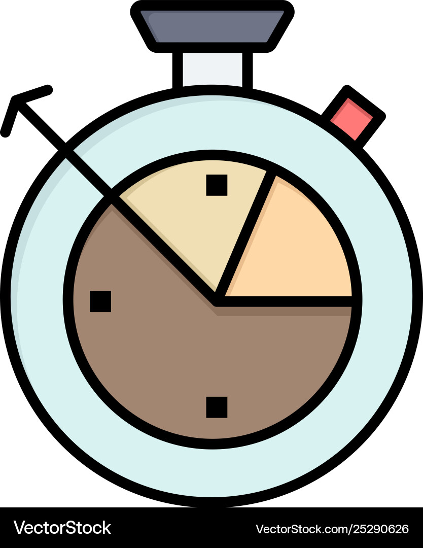 Measure time clock data science flat color icon Vector Image