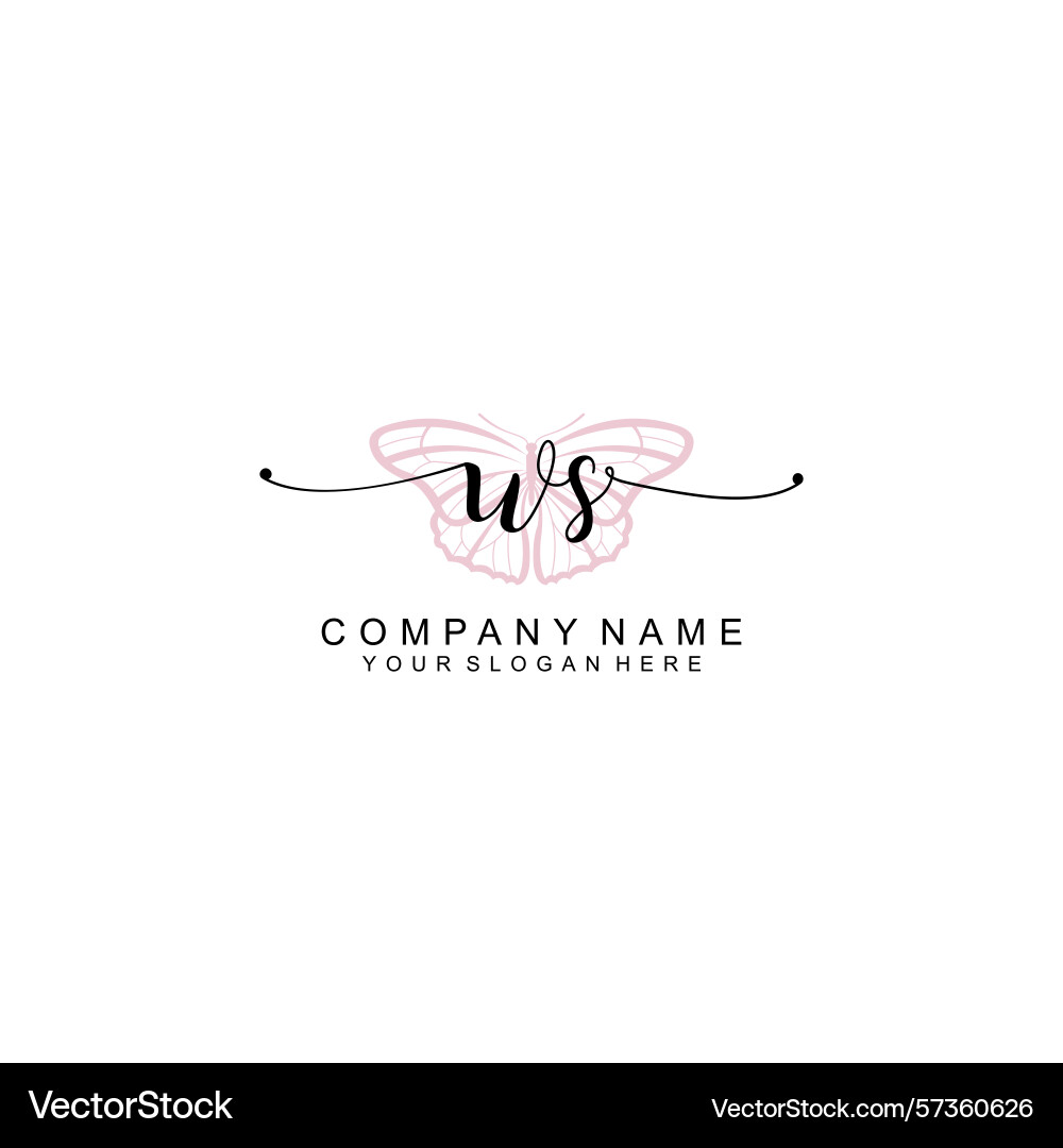 Minimalist handwritten ws initial logos with soft Minimalist handwritten ws initial logos with soft Vector Image