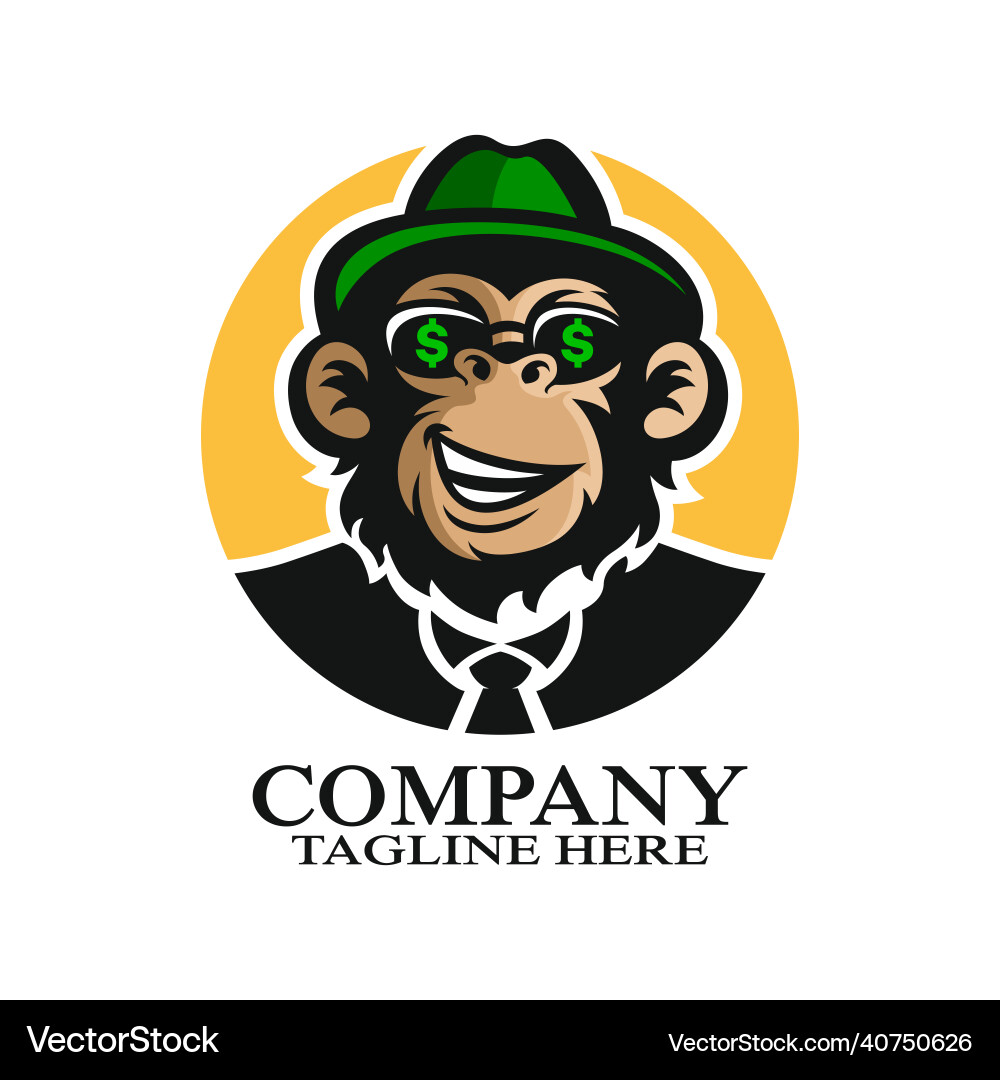 Moderne ape Münze Logo Moderne ape Münze Logo vektorbild
