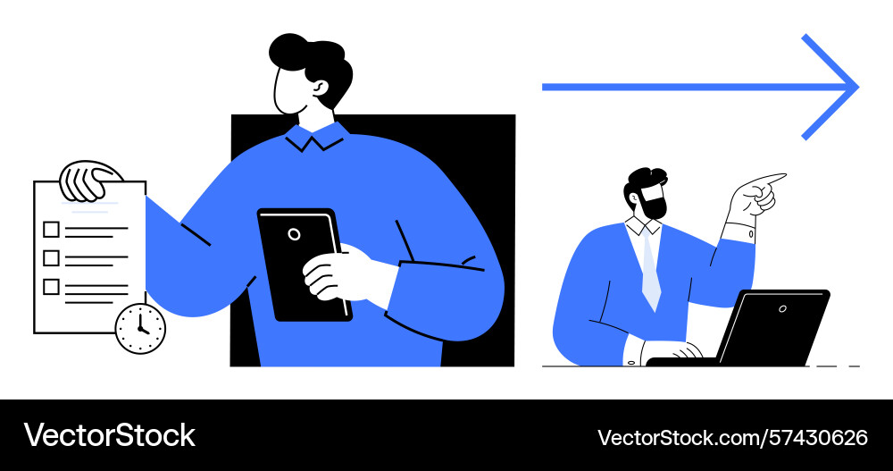 Professional team discussing tasks and setting Professional team discussing tasks and setting vector image