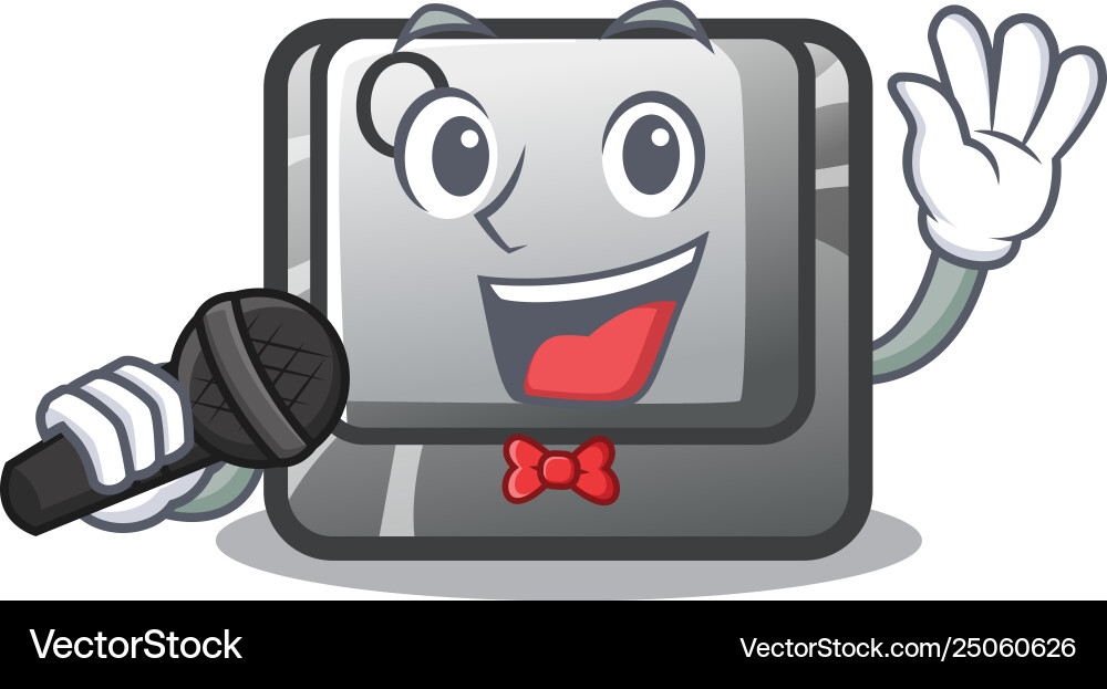 Singing button q in character shape Vector Image
