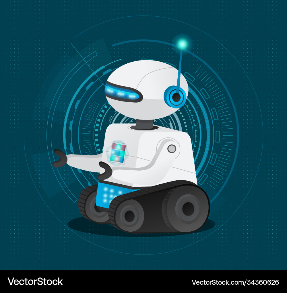 Smart scifi robot with artificial intelligence Smart scifi robot with artificial intelligence vector image