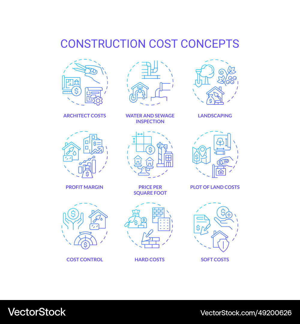 Thin line gradient icon set representing Thin line gradient icon set representing vector image