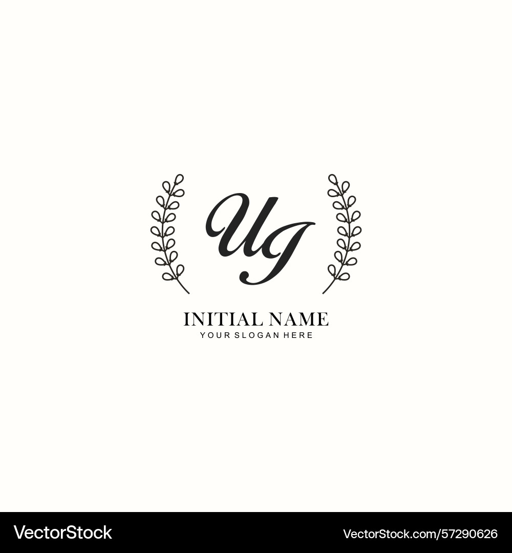 Ui initial logo templates with botanical elements Ui initial logo templates with botanical elements Vector Image